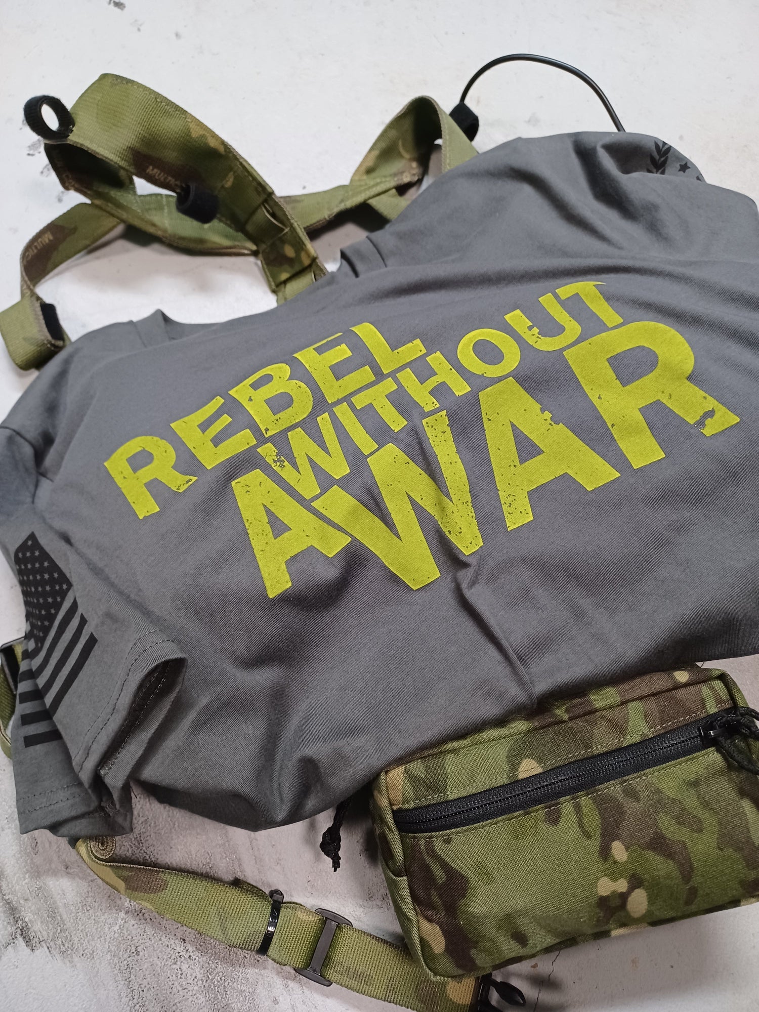 Rebel with no War Shirt - Staged Kit - Patriotic t shirt