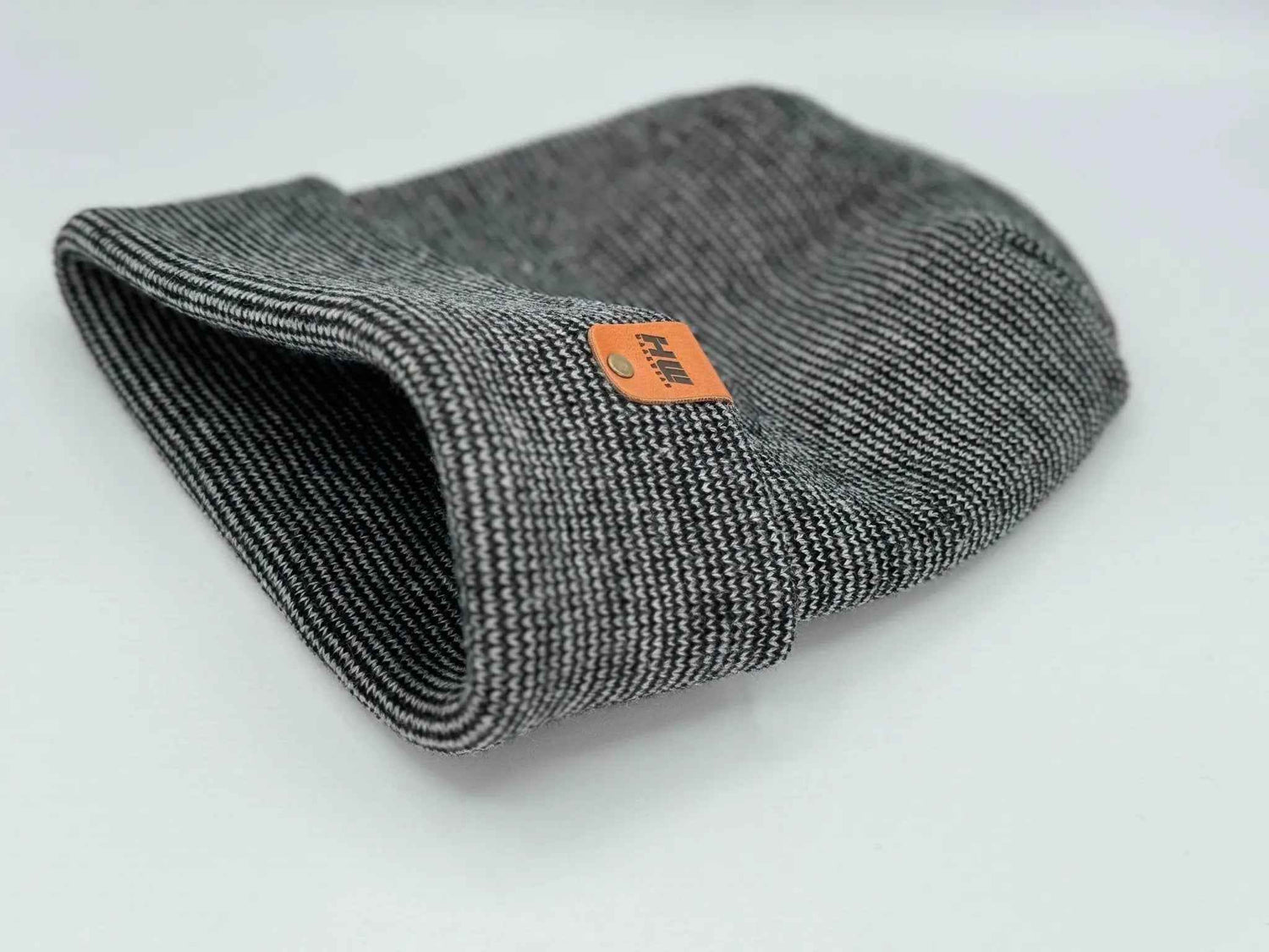 Haakwear H Stitch Fusion Cuffed Beanie / Hat (Patented Design) Black / Gray, Made in USA