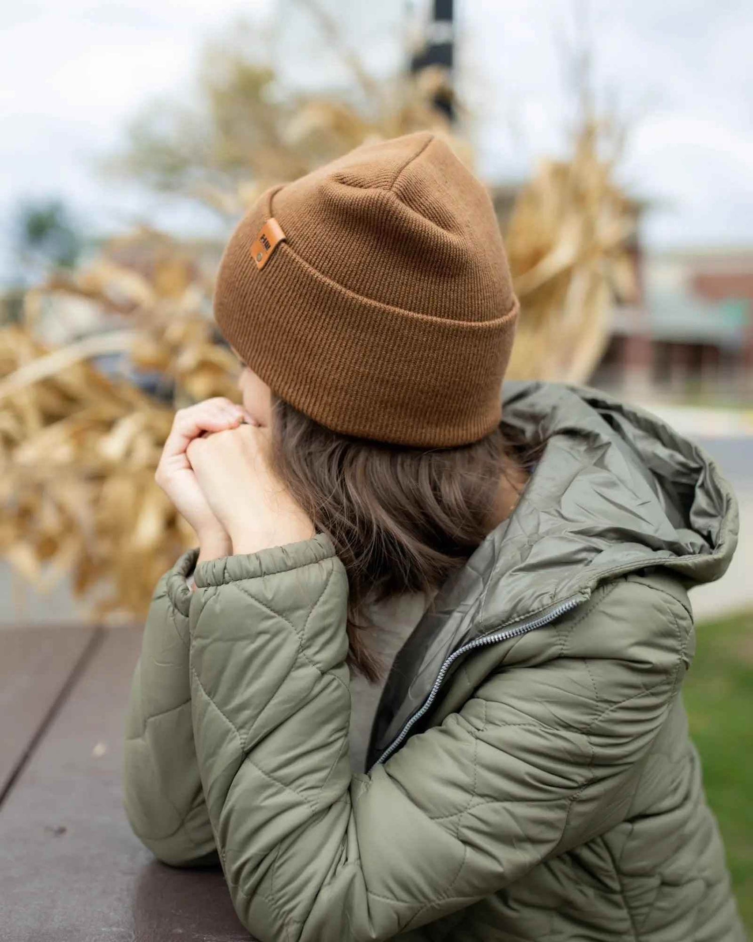 NEW HAAKWEAR H-Stitch Cuffed Beanie - Patented Design, Made in USA - Camel Brown
