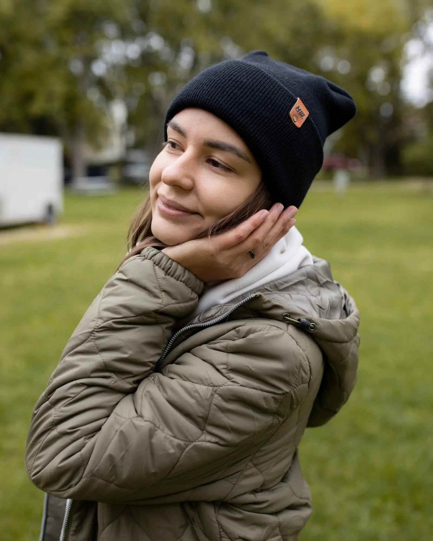 NEW HAAKWEAR H-Stitch Cuffed Beanie - Designed and Made in USA (Patented Design) - Midnight Black