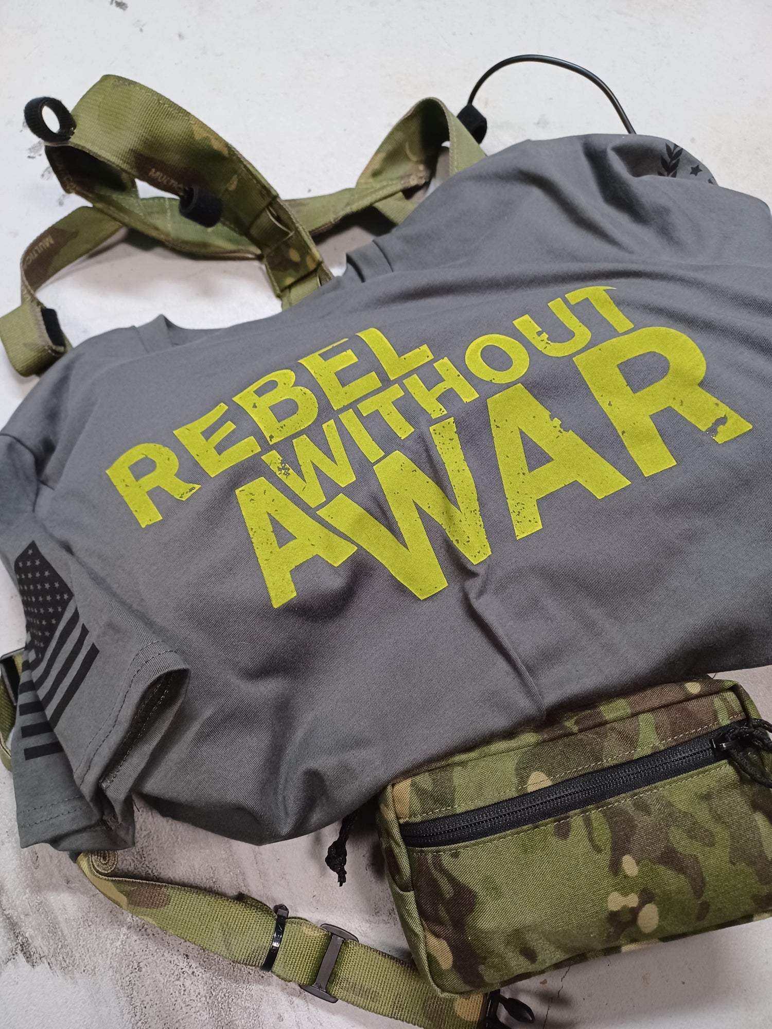 Rebel with no War Shirt - Staged Kit - Patriotic t shirt