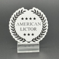 Sticker of the American Lictor Logo in white